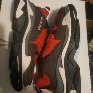 Balenciaga Triple S 10.5 Red & Black